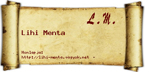 Lihi Menta névjegykártya